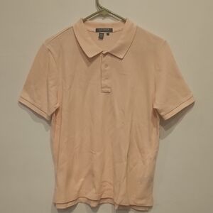 Lauren Ralph Lauren Peach Short-Sleeve Polo Button-Down